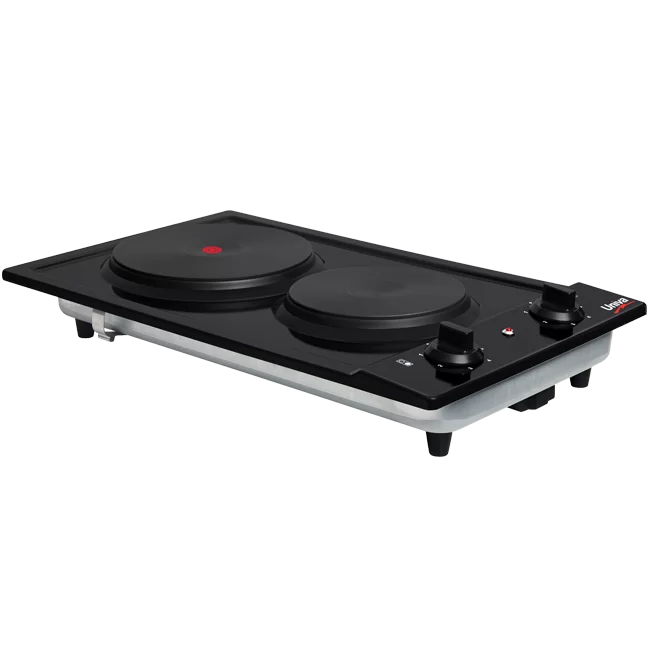 UDH02B HOB: 2 Plate Solid Hob with Control Panel