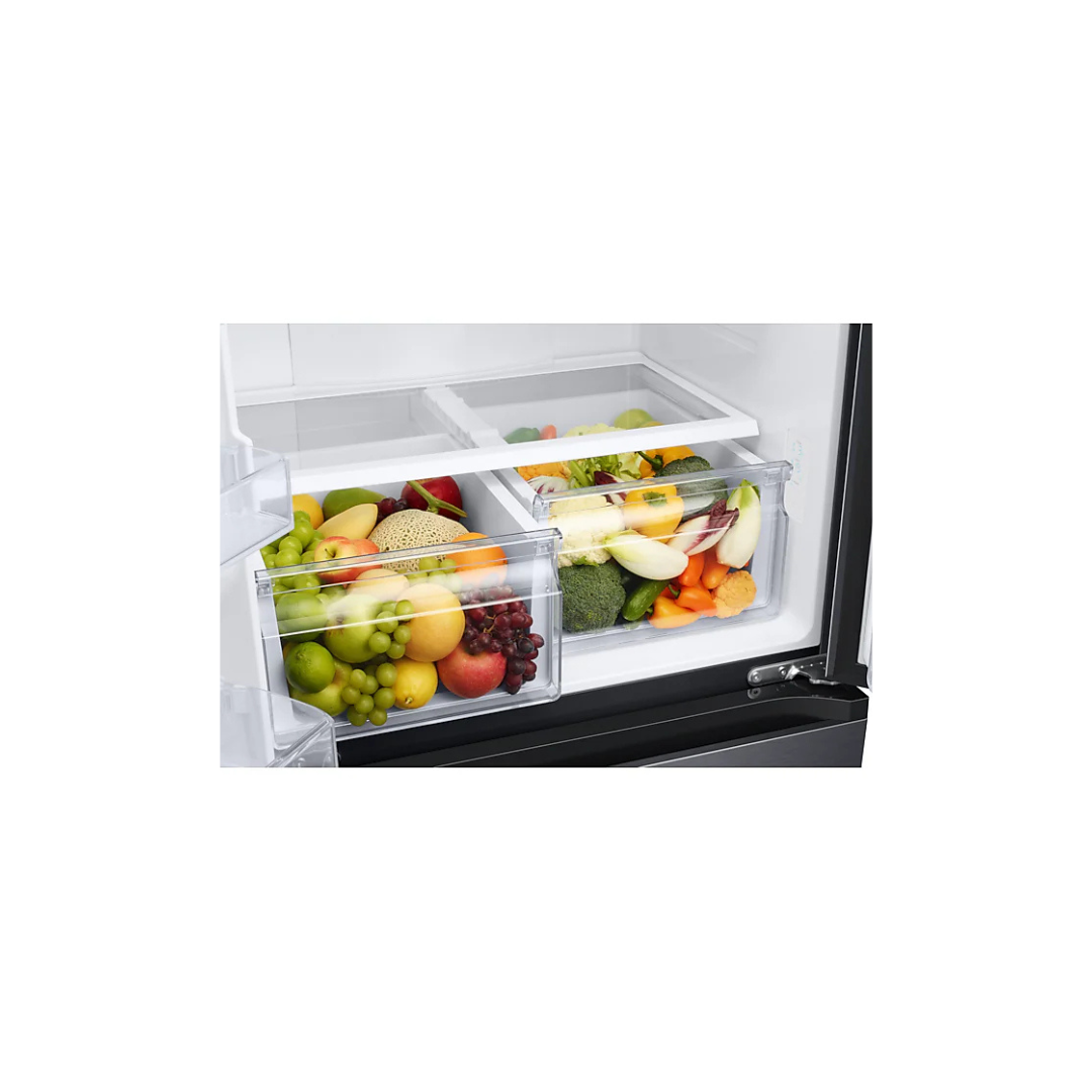 French Door Fridge with Drawer and Twin Cooling System, Black,470l