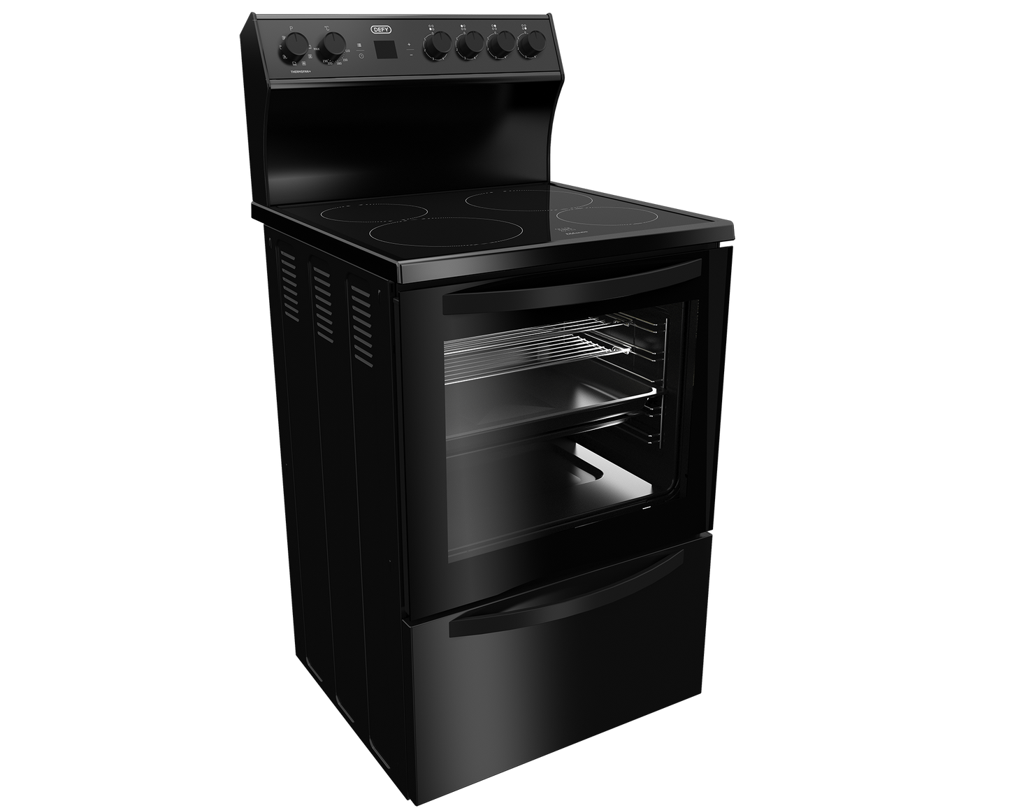 DSS617: Defy 60cm 4 Plate Electric Stove with Thermofan+ - Black