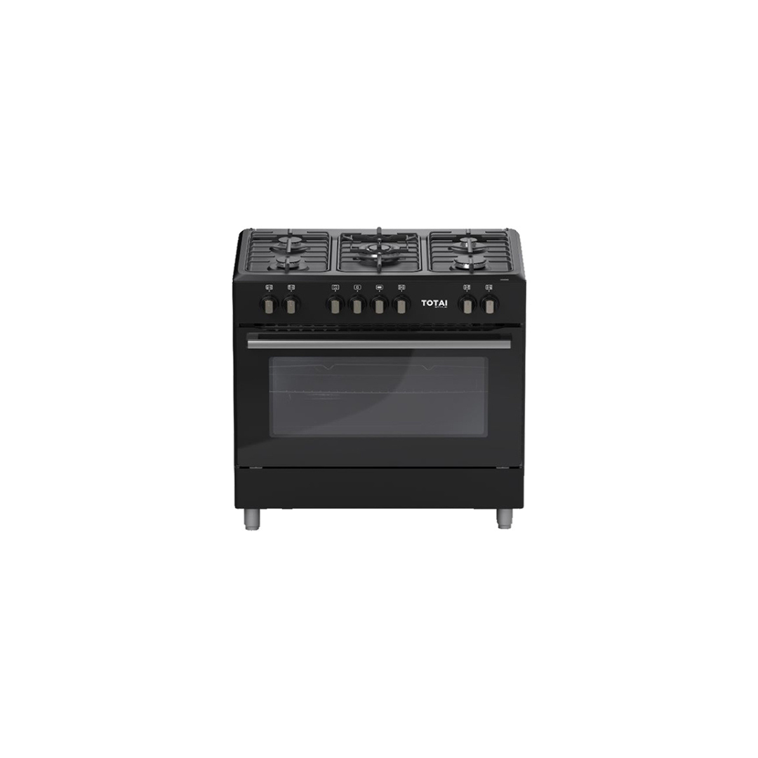TOTAI TS 90CM 5 BURNER GAS STOVE WITH ELECTRIC OVEN- BLACK - 03/T800EB
