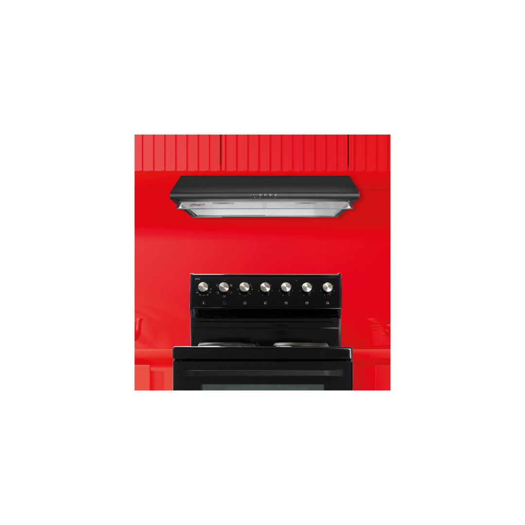 U600B HOB: 600mm Black Flat Cookerhood