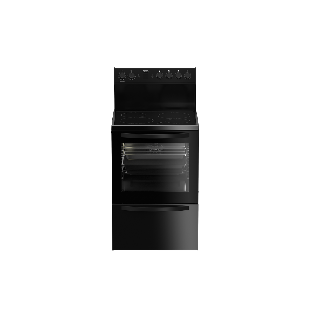 DSS617: Defy 60cm 4 Plate Electric Stove with Thermofan+ - Black